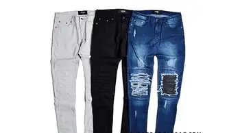 HZIJUE jean represent black/blue/white rock moto mens designer clothes fashion distressed ripped skinny denim biker jeans men