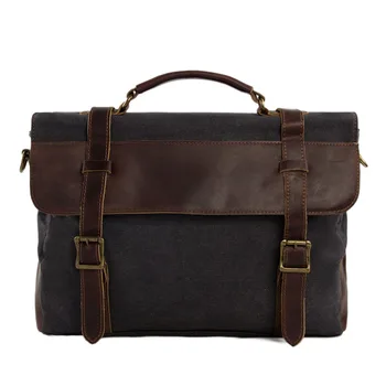 High Fashion Leather Canvas Briefcase Messenger Bag Crossbody Bag Canvas Bag Laptop Bag 1870