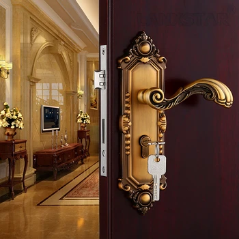 Fashionable Zinc Alloy Handle Lock High-end Mechanical Locks Room Door Knob Locker Indoor Handle-locks