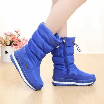Winter snow boots female cotton-padded shoes warm shoes thick waterproof outdoor womancotton boots flat slip snow shoes