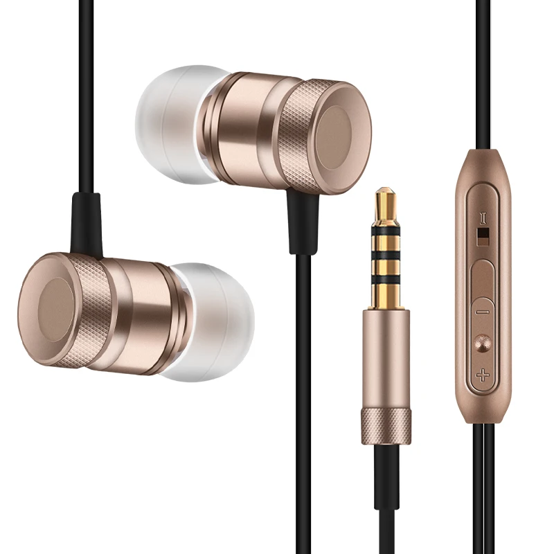 2016 New Metal Headphone Super Bass With Mic Volume Control Earphone For Sony Xperia Z3 plus Dual Earbuds Headsets