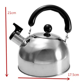 2 Liter Stainless Steel Tea Kettle Water Maker Pot Heat Assitant Handle Siver