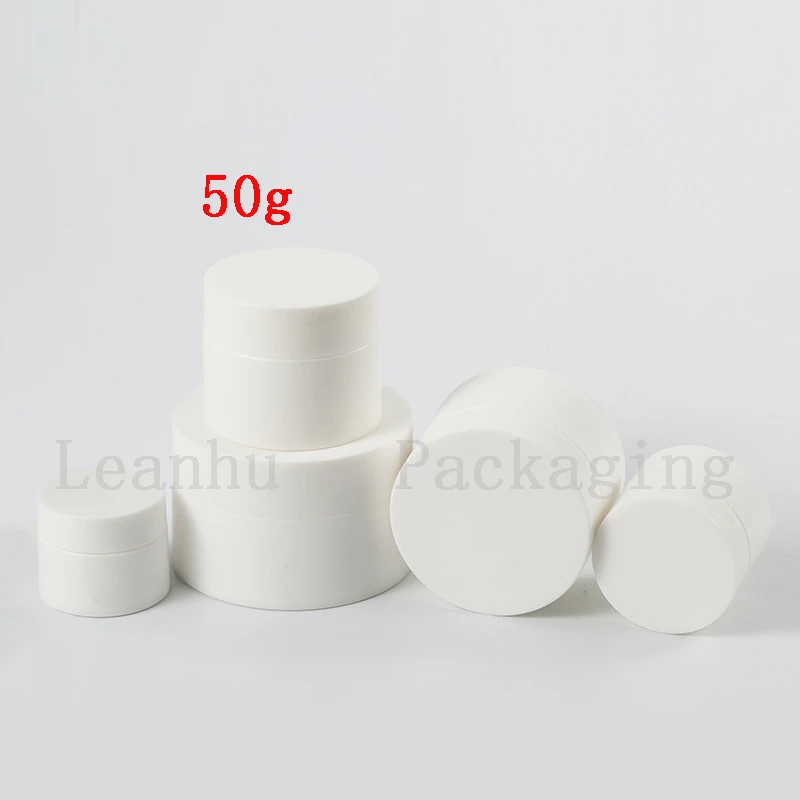 50g White Plastic Containers For Cosmetics Packaging With The Mask, Face Cream Container Empty Plastic Bottle For Cream