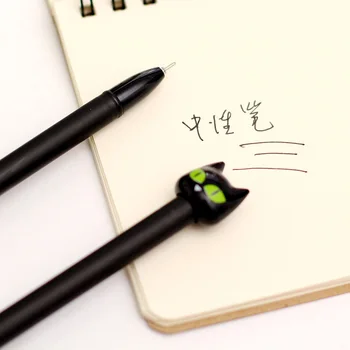 4 X Cute Kawaii Black Cat Gel Pen Kawaii Korean Stationery Creative Gift School Supplies 0.5mm