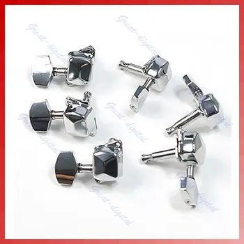 Chrome Semiclosed Guitar String Tuning Pegs Tuners Machine Heads 3L3R
