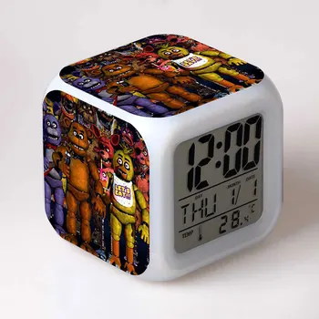 Gmaes Anime Figure Five Nights at Freddy's LED Alarm Clock Flashing Colorful Touch Lights FNAF Figma Freddy Toys for Children