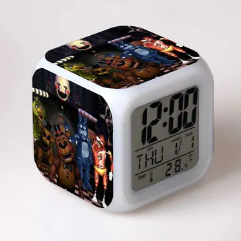 Gmaes Anime Figure Five Nights at Freddy's LED Alarm Clock Flashing Colorful Touch Lights FNAF Figma Freddy Toys for Children