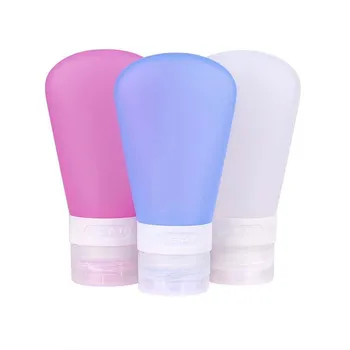 Portable Silicone Travel Bottle Makeup Container (Blue & White & Rose)89ML