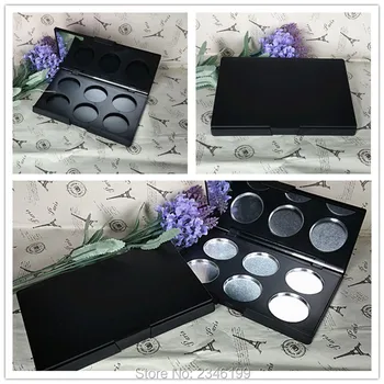 5pcs/lot Matte Black Cosmetic Powder Case with Mirror, Empty DIY Compact Containers for Eyeshdow/Blush/Lip Rouge, 36mm Inner Dia
