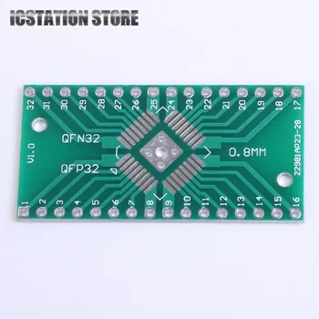 10pcs QFN32 QFP32 to DIP32 DIP40 Pinboard SMD Adapter to DIP PCB Board Converter Plate 0.8 / 0.65mm IC Adapter Socket