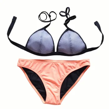 Women Sexy Blue Lightorange S M Size Bra Bikini Beach Swim Suit maillot de bain femme support Wholesale