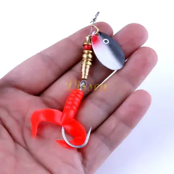 Vissen 1 Piece mepps Fishing lure Sequin Spoon Spinner artificial peche wobble bass japan hooks fishing baits isca pesca fishing