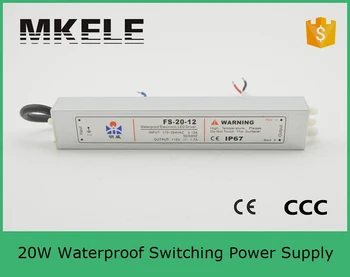 FS-20-24 0.8A DC24V Waterproof LED Power Supply, 110V/220V IP67 20W 24V LED Driver Transformator Switching Power Supply
