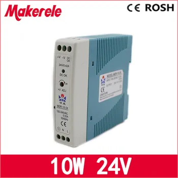 Mdr-10-24 10W 0.42a 24v Mini Size Din Rail power supply ac dc switching Power Supply with Ce Approv for led driver