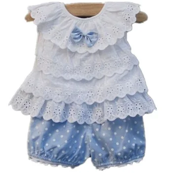 2017 New Newborn Sets Baby Girl Clothes Infant Leisure Suits Girls Lace Two-Piece Suit Children's Clothes Summer Kids Clothing