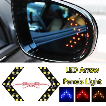 Car styling 2PCS 14 SMD LED Arrow Panels Light Car Side Mirror Turn Signal/Indicator Light/Car led/ Parking