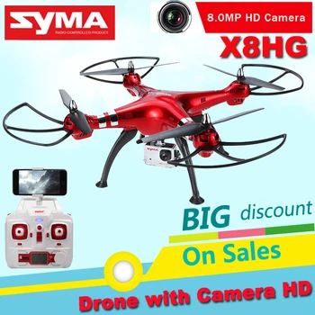 SYMA X8HG Drone with Camera 8MP Headless Mode 6 Axis Gyro 2.4GHz 4CH Quadcopter 360 Degree Rollover Function One Key Return RTF