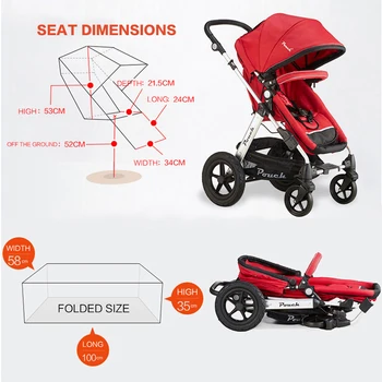 New Desigh Pouch High Landscape Baby Stroller Four-way Baby/Children Folding Stroller Can Sit or Lie Multifunction Stroller