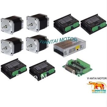 Promotion of Wantai !!! Ship from USA 4Axis Nema 34 Stepper Motor with 892OZ-In &Control CNC