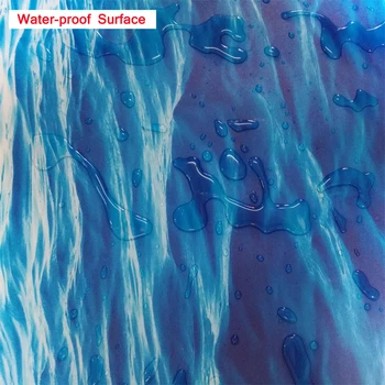Custom Floor Mural Wallpaper Blue Wave Water Droplets 3D Bathroom Kitchen Floor Sticker PVC Wear Non-slip Wallpaper For Walls 3D