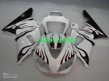 TOP Motorcycle Fairings set For YAMAHA YZF-R1 YZF R1 1998 1999 YZFR1 R1 YZF1000 98 99 Flames Red white back Fairing kit