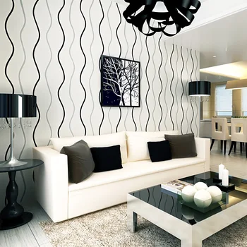 Modern Minimalist Stripe Non-woven Wallpaper Waves Curve Living room Bedroom TV Sofa Background Wallpaper Roll Papel De Parede