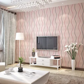 Modern Minimalist Stripe Non-woven Wallpaper Waves Curve Living room Bedroom TV Sofa Background Wallpaper Roll Papel De Parede