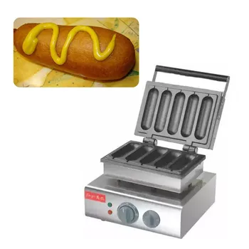 1PC grilled hot dog machine/stainless steel 110V/220V electric 5 grids hot dog machine/hot dog maker/waffle snack maker