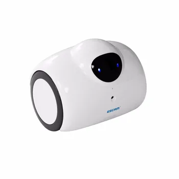 ESCAM Robot QN02 720P wireless ip camera support two way talk/Touch interaction built in Mic/speaker can move,laugh,auto charge