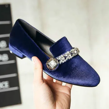 New Fashion Big Size Brand Shoes Crystal Sweet Thick Heel Women Pumps Round Toe Increased Sexy Women Causal Shoes
