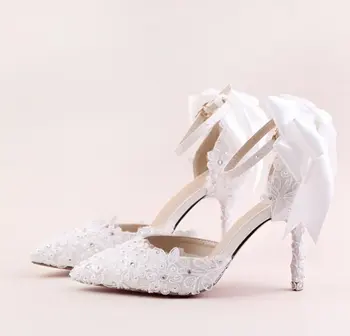Spring summer wedding shoes woman Shanda Cinderella glass slipper leather retro Bridal Shoes crystal high heels shoes Sandals