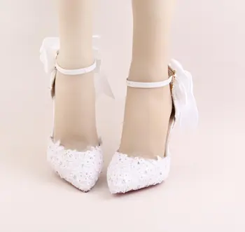 Spring summer wedding shoes woman Shanda Cinderella glass slipper leather retro Bridal Shoes crystal high heels shoes Sandals