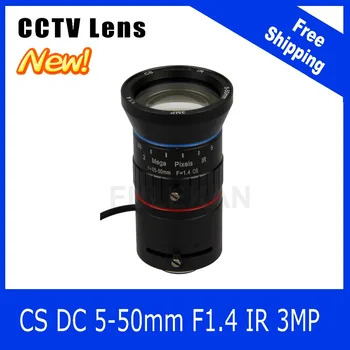 3Megapixel Varifocal CCTV Lens 5-50mm CS Mount DC IRIS For 720P/1080P Box Camera/IP Camera