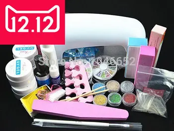 EM-77 Professional Full Set UV Gel Kit Nail Art Set + 9W Curing UV Lamp Dryer Curining