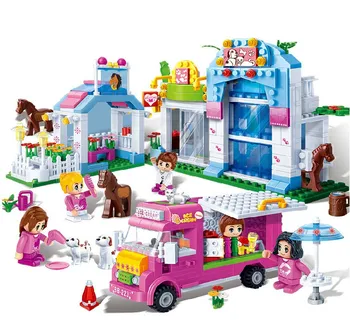 AIBOULLY New 543 pcs Amusement park for Pets Blocks Toys for Girls Building Block Sets Educational DIY Bricks Toys