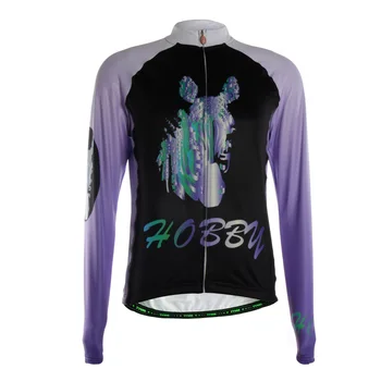 TVSSS Professional Men's Long Sleeve Cycling Clothing wear Simple Pattern In Design with Animal Head Purple