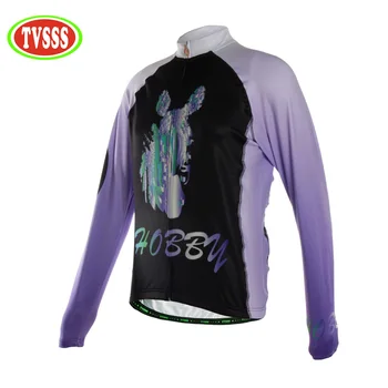 TVSSS Professional Men's Long Sleeve Cycling Clothing wear Simple Pattern In Design with Animal Head Purple