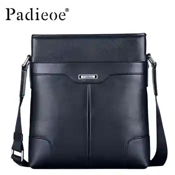 Padieoe 2017 Fashion Men Shoulder Bags Cowhide Brand Messenger Bag Men's Business Casual Handbags Genuine Leather Crossbody Bag