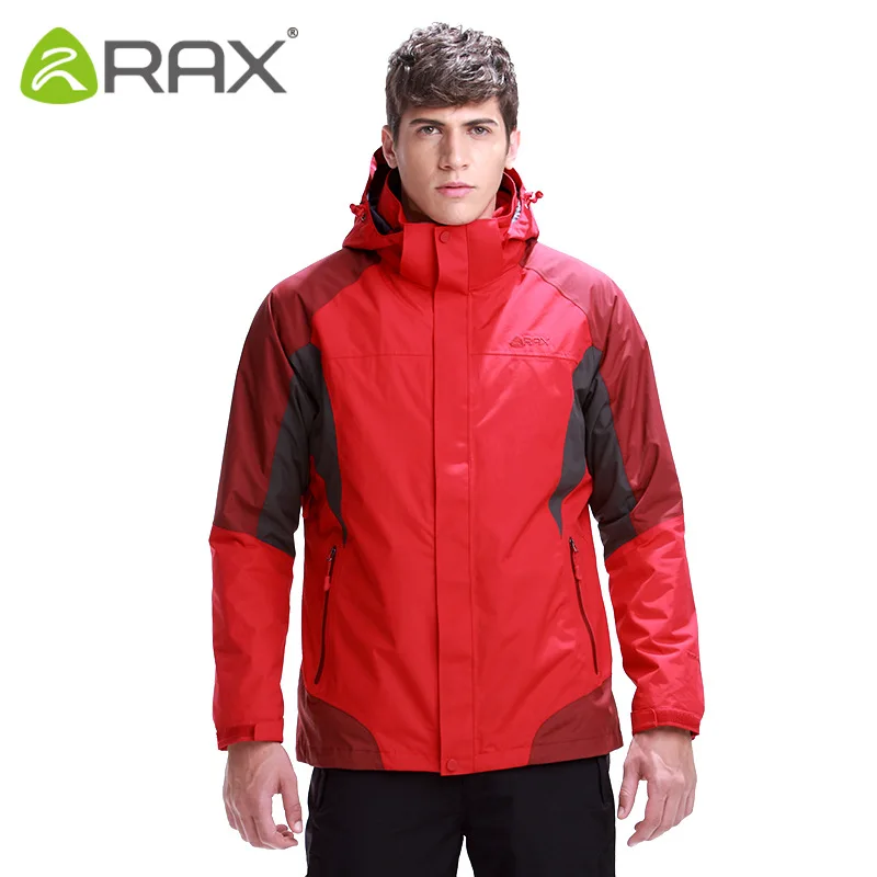 RAX Winter Outdoor Waterproof Windproof Softshell Jacket Men's Hiking Jacket Men Windbreaker Men 3 in 1 Softshell Jacket Fleece