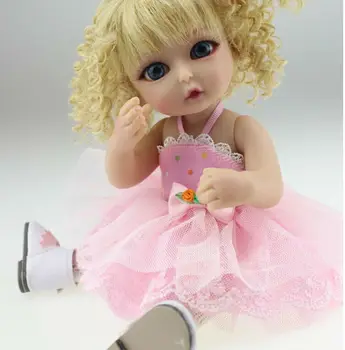 25 cm Lifelike Baby Doll Plaything Toys for Girls Children Gifts,10 Inch Mini Vinyl Doll Girls Doll with Clothes Gold Hair