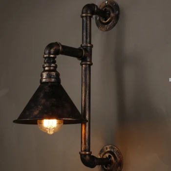 American country retro light single head Water pipes industry study bedroom bedside wall lamp wall lamp creative personality