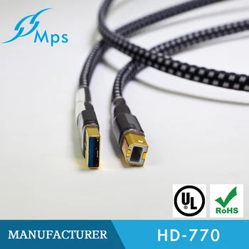 HiFi MPS HD-770 HiFi 99.9997% OCC 24K 10u Gold Plated Plug USB2.0 3.0 connector audio cable DAC PC Audio data cable