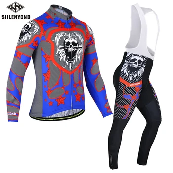 Siilenyond Cycling Jersey Set Warm Long Sleeve Ropa Ciclismo Invierno Bicycle Sportswear Winter Thermal Fleece Bike Clothing