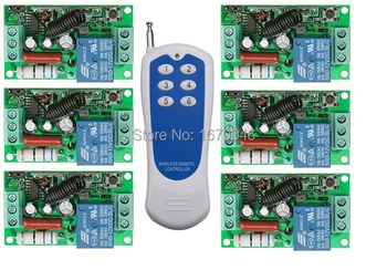 Wholesale 1 CH 1CH RF hannel Home Appliance Wireless Remote Control Switch 220V 10A 6 Receiver + 1 Transmitter