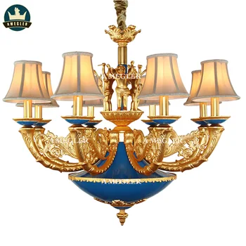 MGL The European luxurious light fixture of the full copper lamp new classics villa parlor electrolier lamp of French