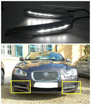 12V Car LED DRL Fog Lamp Cover Daytime Running Lights Kit For Jaguar XF 2008 2009 2010