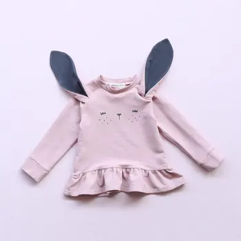 VORO BEVE spring girls clothing set Rabbit ears clothing sets cartoon 2017 autumn children's wear casual tracksuits clothes suit