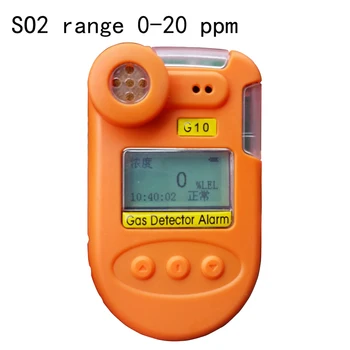 Handheld SO2 Gas detector range 0-20ppm Portable Sulfur dioxide GasTester Toxic gas detector Sound light Alarm