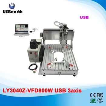 3 axis cnc machine 3040 800w woodworking router with USB interface and ball screw
