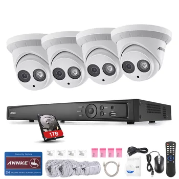ANNKE 1080P Network POE 2MP Camera 6MP 4CH NVR Home Surveillance System HDMI with 1TB